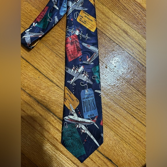 AIRPLANE TRAVEL STEVEN HARRIS SUIT DESIGNER NECKTIE TIE FREE SHIPPING - Picture 2 of 5